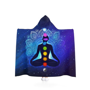 Colorful 9 Chakras Hooded Blanket