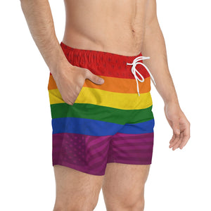 Rainbow Pride Flag Swim Trunks