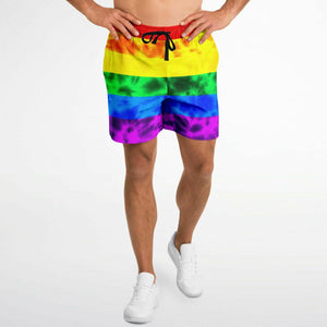 Rainbow Flag Tie Dye Athletic Shorts